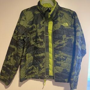 The North Face Lime and Navy Quilted Jacket